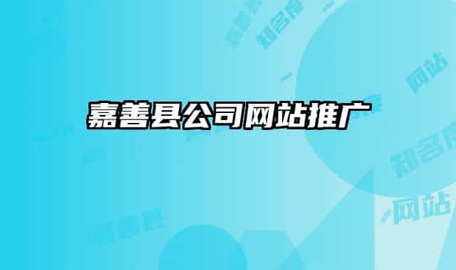 嘉善县公司网站推广