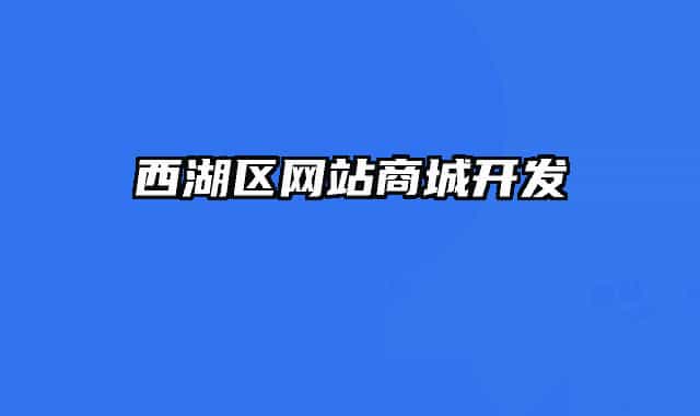 西湖区网站商城开发