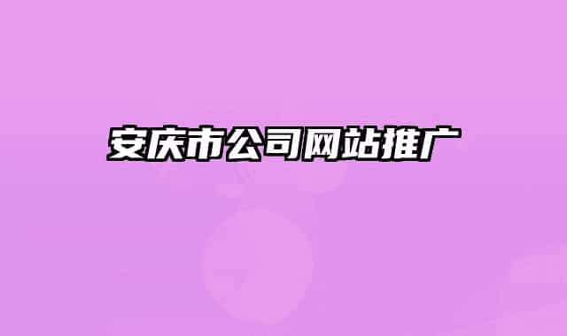 安庆市公司网站推广