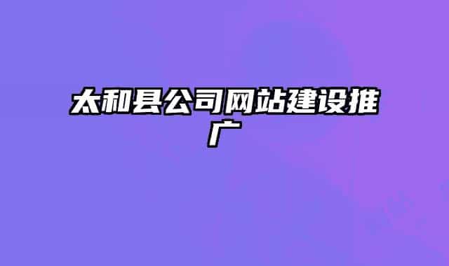 太和县公司网站建设推广