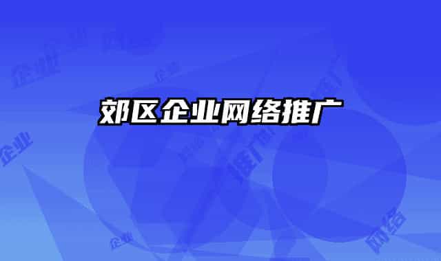 郊区企业网络推广
