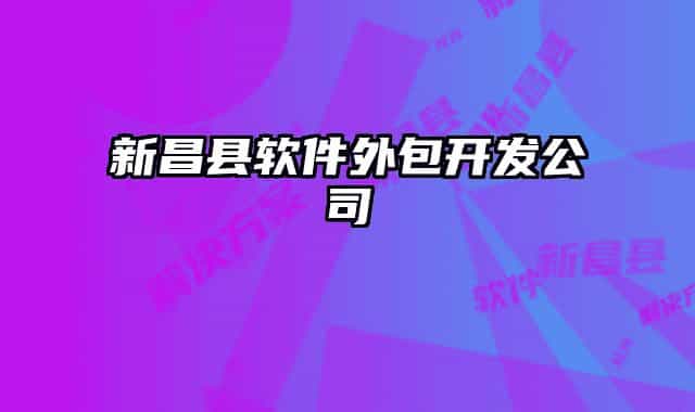 新昌县软件外包开发公司