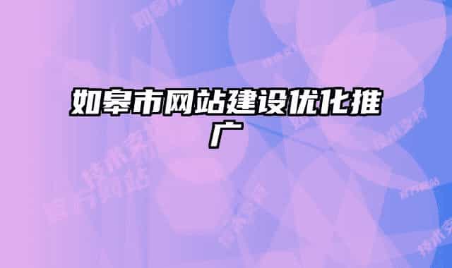 如皋市网站建设优化推广