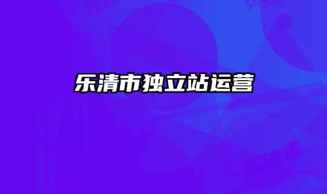 乐清市独立站运营