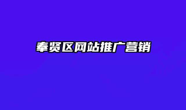 奉贤区网站推广营销