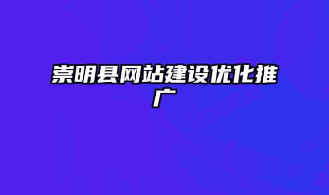 崇明县网站建设优化推广