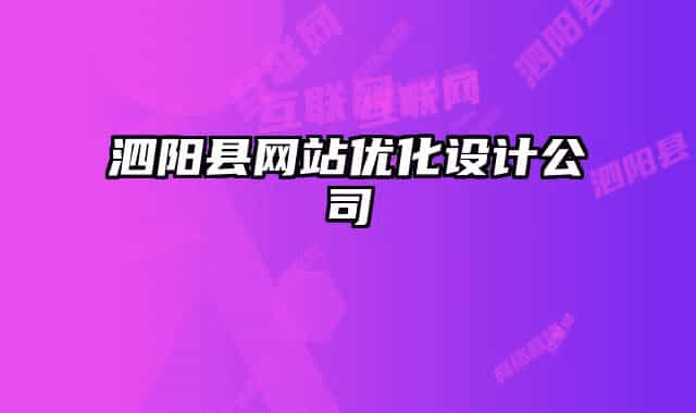 泗阳县网站优化设计公司