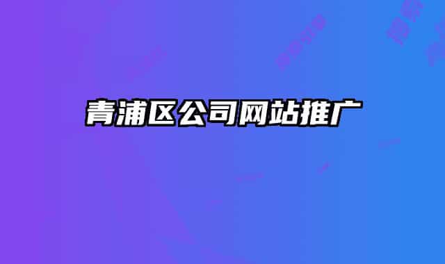 青浦区公司网站推广
