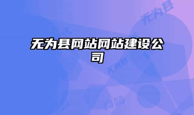 无为县网站网站建设公司