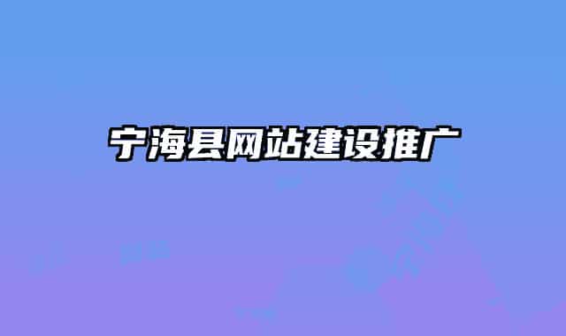 宁海县网站建设推广