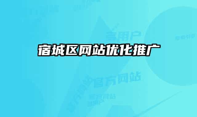 宿城区网站优化推广
