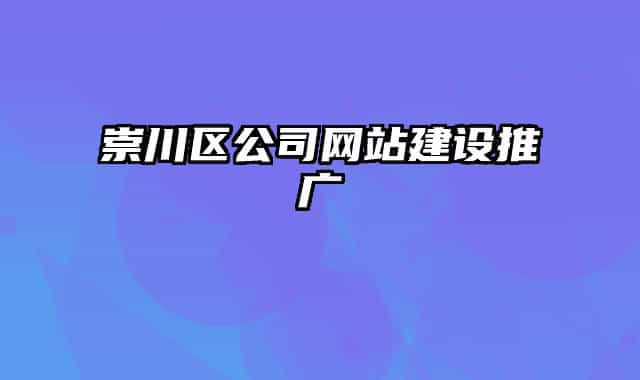 崇川区公司网站建设推广