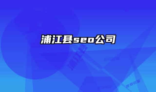 浦江县seo公司