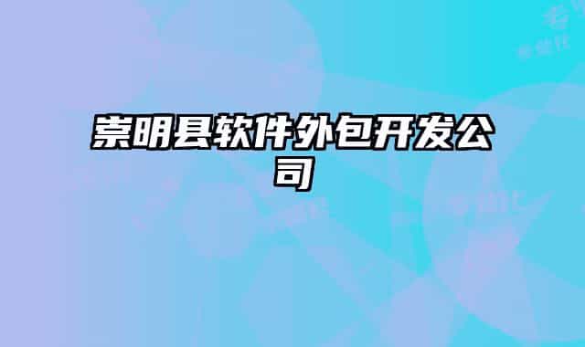 崇明县软件外包开发公司
