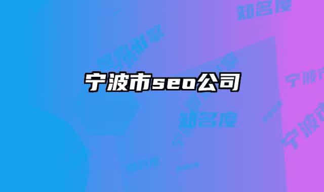 宁波市seo公司