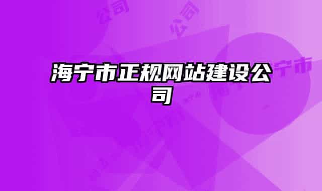 海宁市正规网站建设公司