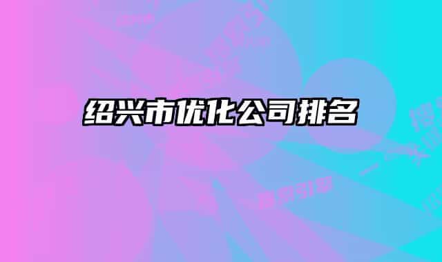 绍兴市优化公司排名