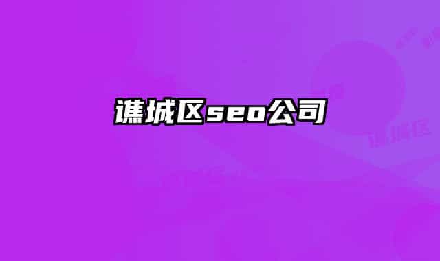 谯城区seo公司