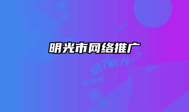 明光市网络推广