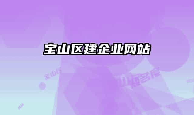 宝山区建企业网站