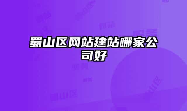 蜀山区网站建站哪家公司好