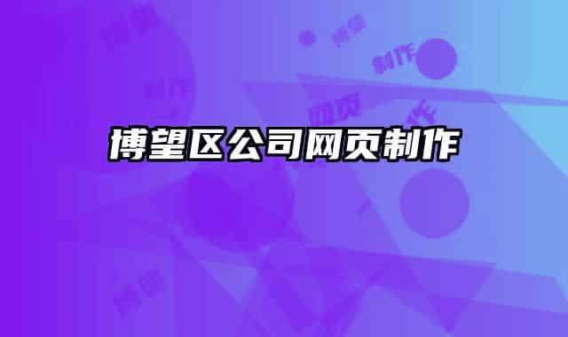 博望区公司网页制作
