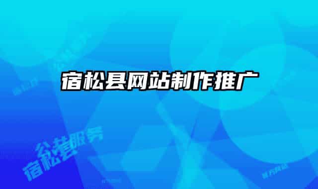 宿松县网站制作推广