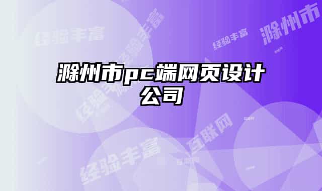 滁州市pc端网页设计公司