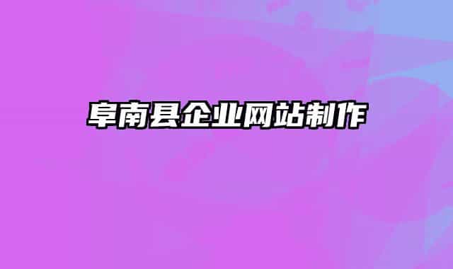 阜南县企业网站制作