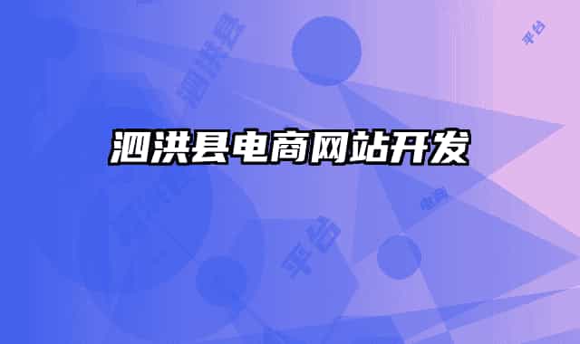 泗洪县电商网站开发