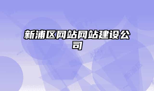新浦区网站网站建设公司