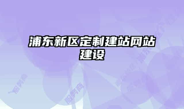 浦东新区定制建站网站建设