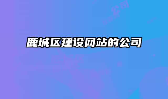 鹿城区建设网站的公司