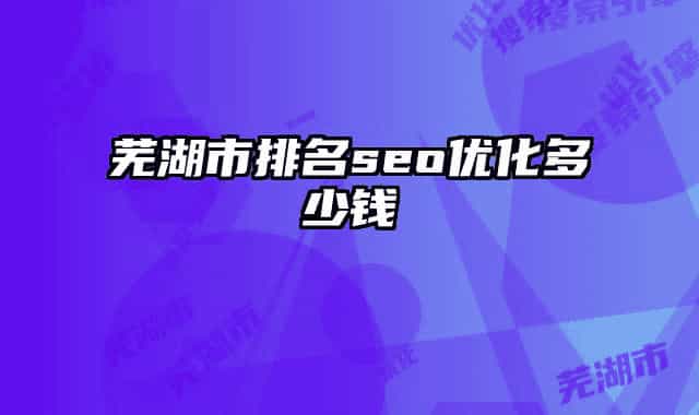 芜湖市排名seo优化多少钱