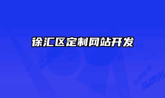 徐汇区定制网站开发