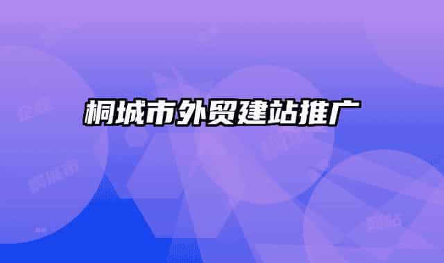 桐城市外贸建站推广