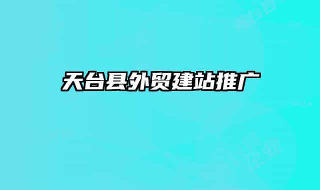 天台县外贸建站推广