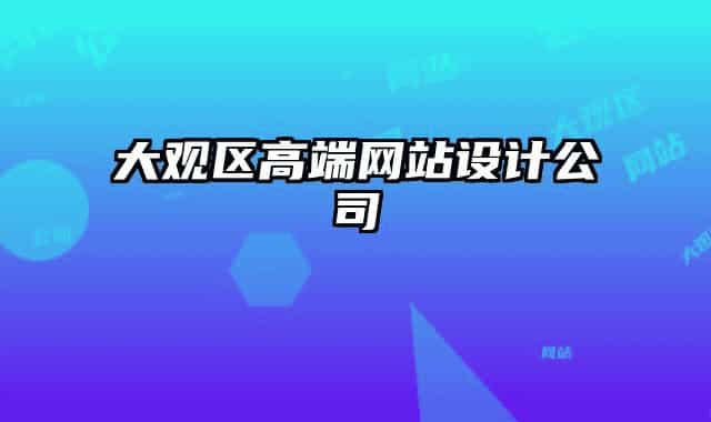 大观区高端网站设计公司