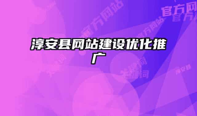 淳安县网站建设优化推广