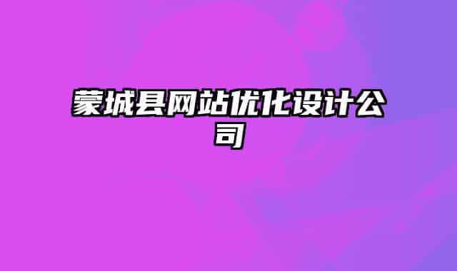 蒙城县网站优化设计公司