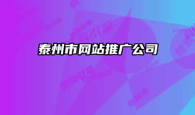 泰州市网站推广公司