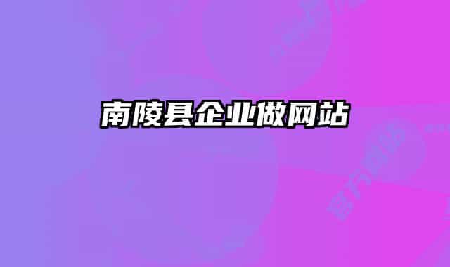 南陵县企业做网站