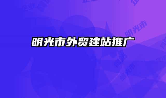 明光市外贸建站推广