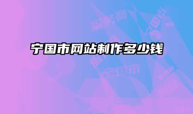 宁国市网站制作多少钱