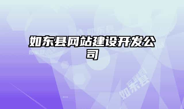 如东县网站建设开发公司