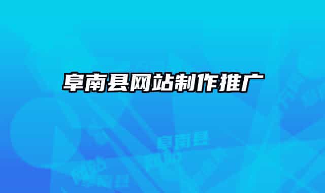 阜南县网站制作推广