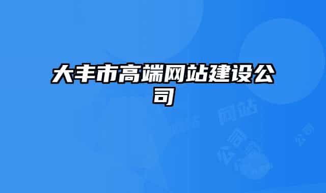 大丰市高端网站建设公司