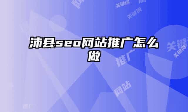 沛县seo网站推广怎么做