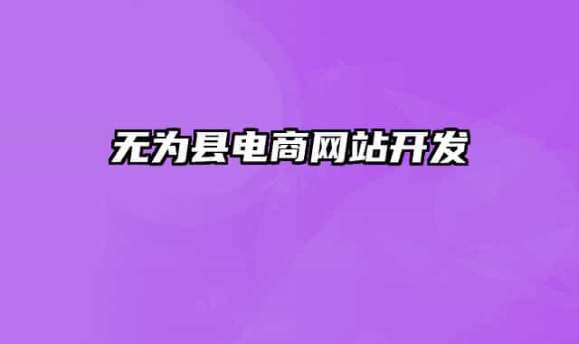 无为县电商网站开发