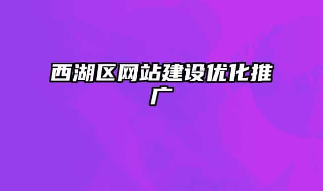西湖区网站建设优化推广